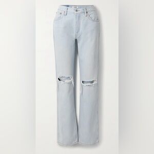 Re/Done Light Blue Distressed Flare Jeans
